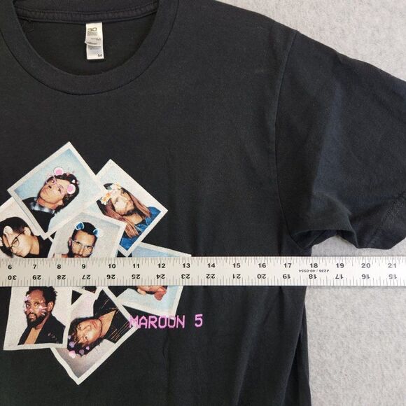 Maroon 5 Shirt Womens Medium Black Red Pill Blues Tour Concert Music Band Tee - Picture 7 of 14